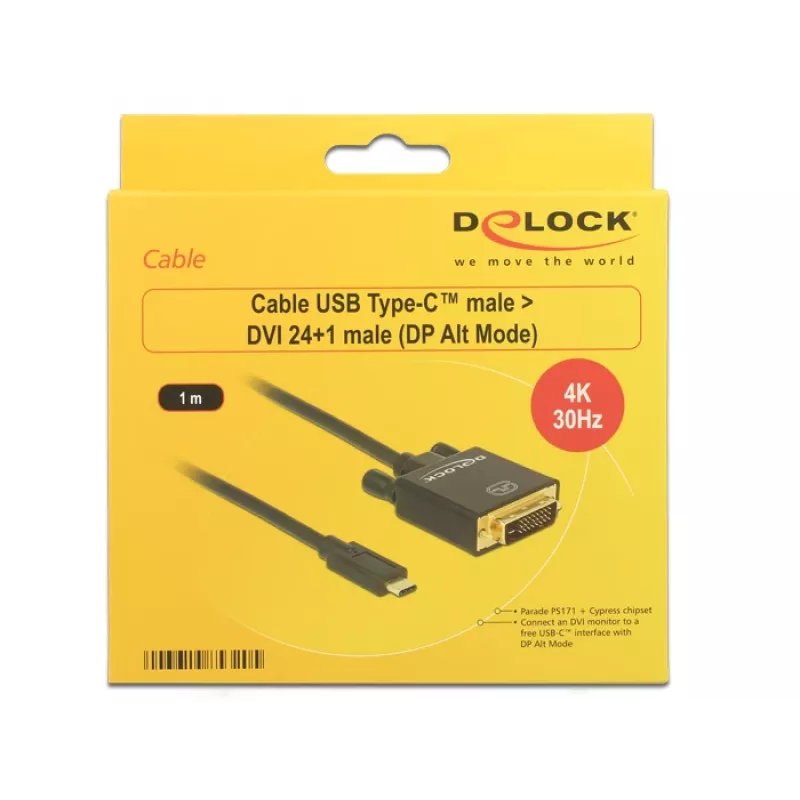 Προσαρμογέας USB-C σε DVI DeLOCK 1m 85320