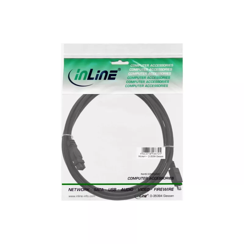 FireWire 400 σε 800 καλώδιο InLine 34901 1m αρσενικό/αρσενικό μαύρο