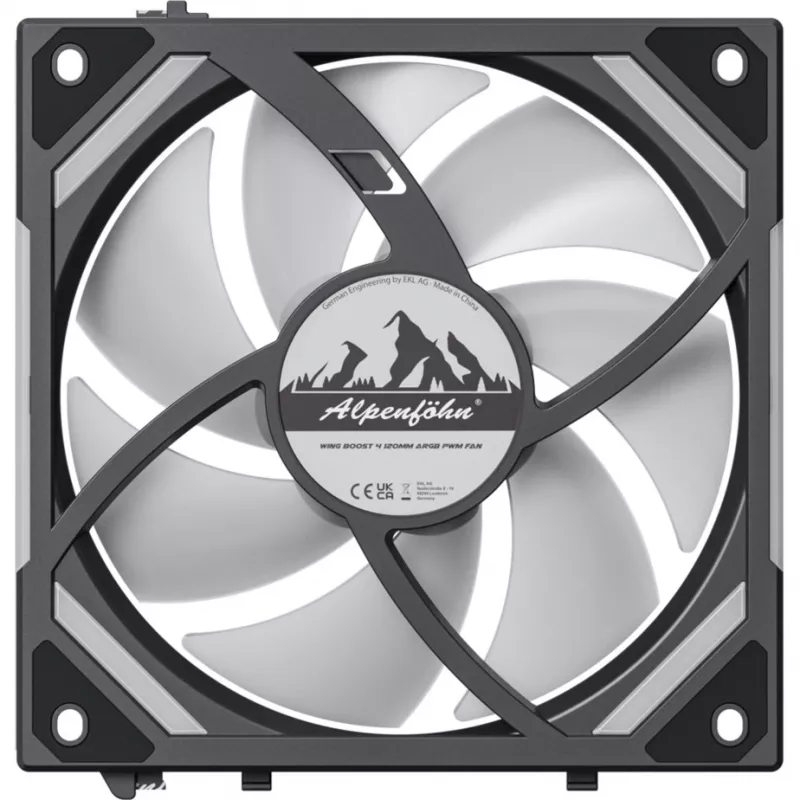 Alpenföhn Wing Boost 4 ARGB Reverse 120mm Ανεμιστήρας κουτιού - Μαύρο