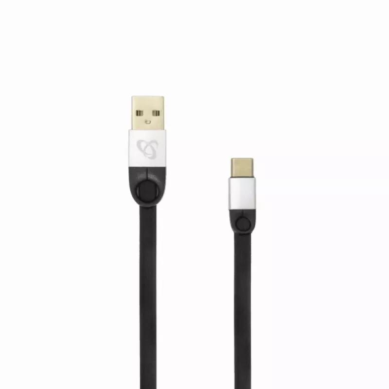 Sbox USB 2.0-Type-C/2.4A μαύρο/ασημί 1,5 m