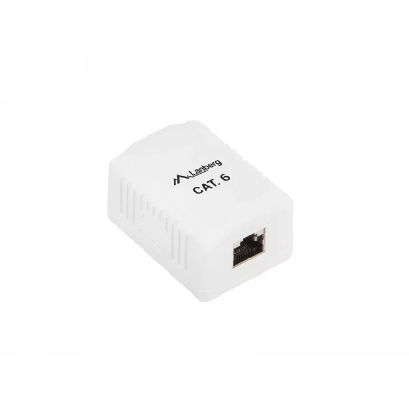 Επιτοίχιο κουτί σύνδεσης RJ-45 λευκό Lanberg OS6-0001-W