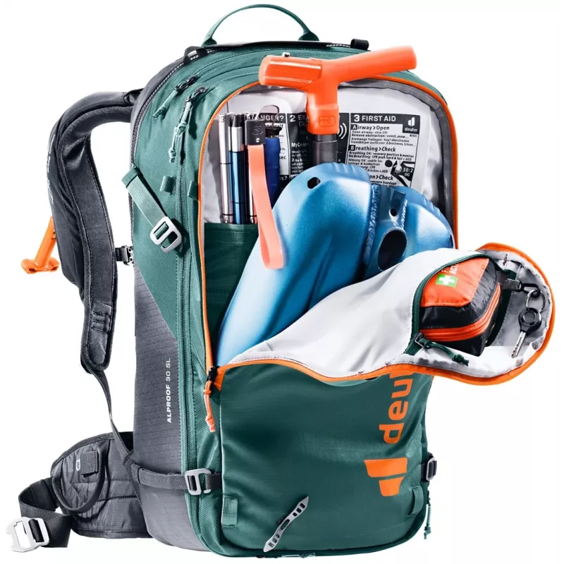 Deuter Alproof 30 SL Σακίδιο χιονοστιβάδας - Μαύρο/Πράσινο Denim