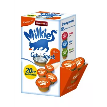 Υγρό σνακ με γάλα animonda Harmony ANIMONDA Milkies συσκευασία προσφοράς 20 x 15 g για ενήλικες γάτες, γεύση γάλα, υγρό