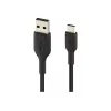 Πλεκτό καλώδιο USB-C σε USB-A 15cm μαύρο