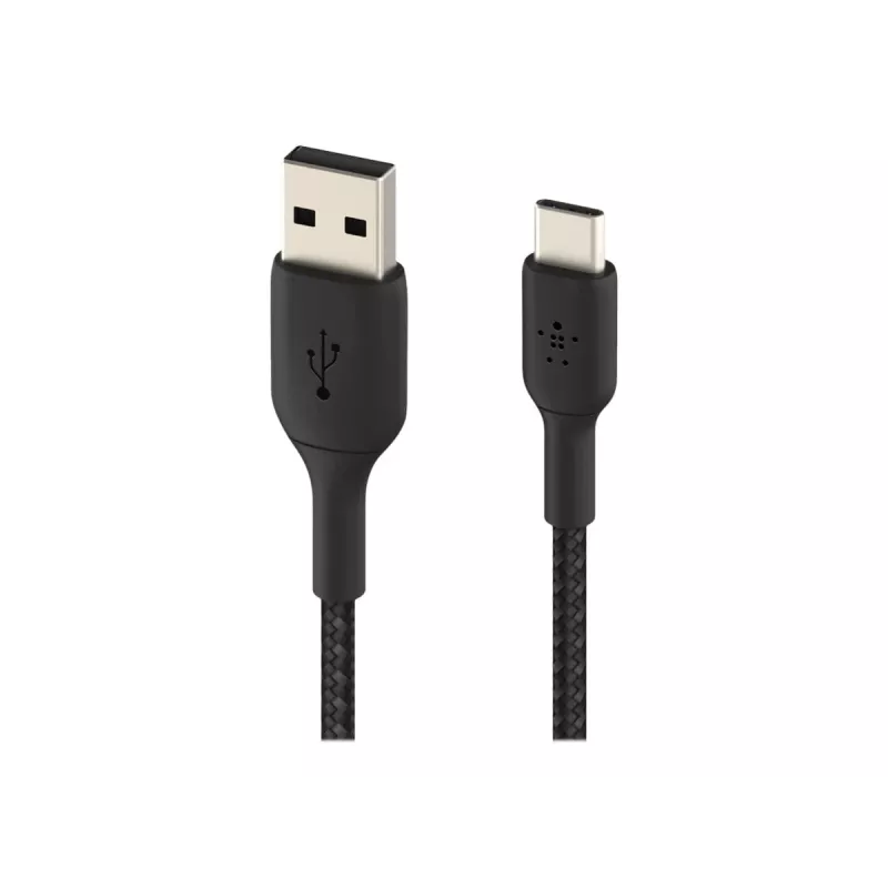 Πλεκτό καλώδιο USB-C σε USB-A 15cm μαύρο