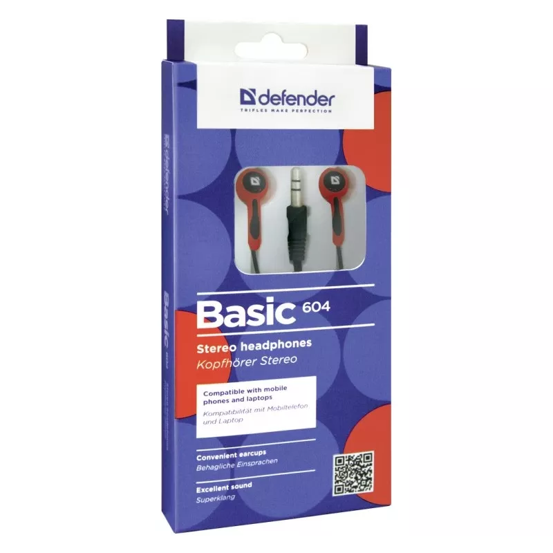 Ακουστικά Defender BASIC 604 Μαύρο-Κόκκινο
