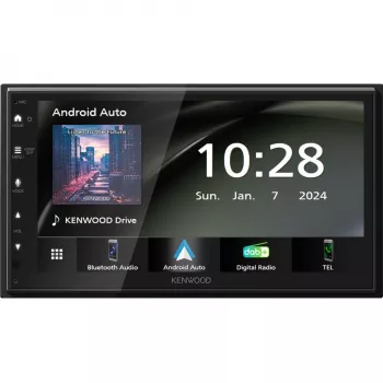 Kenwood Double-DIN δέκτης οθόνης με Android Auto, Apple CarPlay, δέκτη DAB+, υποδοχή για κάμερα οπισθοπορείας