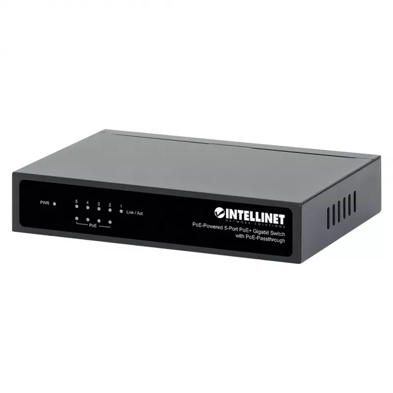 Gigabit 5xPoE Passthrough Switch, τροφοδοτούμενο μέσω PoE ή AC, 68W