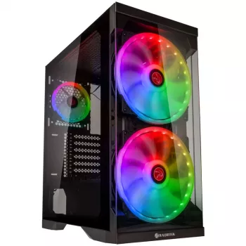 SILENOS PRO μαύρη έκδοση με ανεμιστήρα ARGB και σκληρυμένο γυαλί
