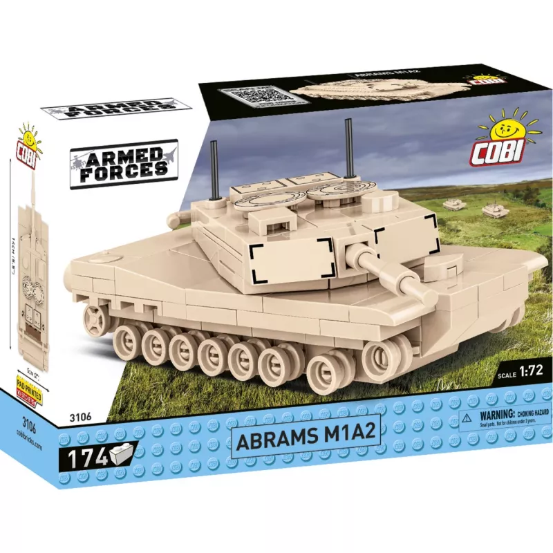 Σετ κατασκευής Cobi Abrams M1A2 — 174 τεμάχια, συνιστώμενη ηλικία 6+, μπεζ
