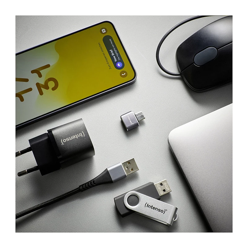 Intenso 3-pack USB-Adapter USB-A -> USB-C C480C Αλουμίνιο