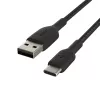 Καλώδιο πλεκτό USB-C USB-A 2m μαύρο