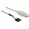 Καλώδιο USB 2.0-A αρσενικό σε Pin-Header DeLOCK 83078 Ασημί