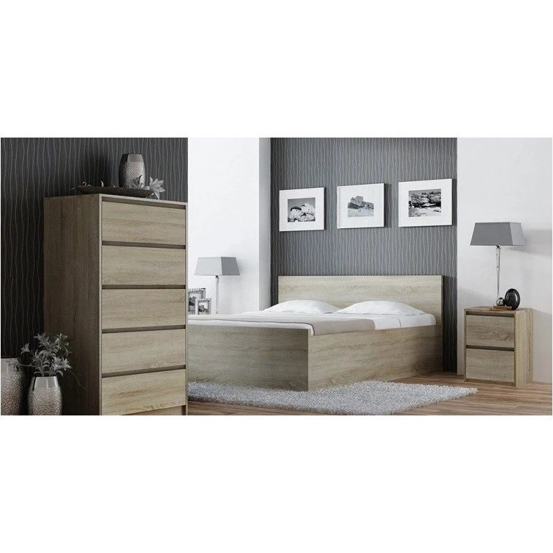 Topeshop K2 SONOMA κομοδίνο 2 συρτάρια δρυς