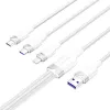 Καλώδιο USB 2.0 A σε 3-in-1 6A Vention CTRWG 1,5 m λευκό