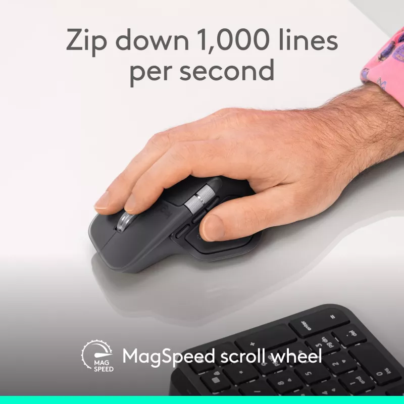 Logitech MX Master 4 for Business Ποντίκι – Ασύρματο + Bluetooth, 8000 DPI, Graphite | Logitech