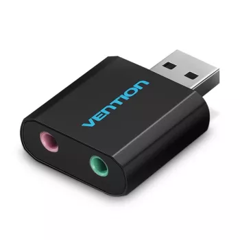 Vention Εξωτερική Κάρτα Ήχου USB Μαύρη Μεταλλική Type