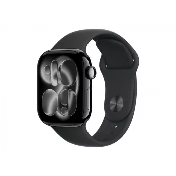 Apple Watch Series 11 GPS + Cellular 42mm Μαύρη θήκη από αλουμίνιο με μαύρο λουράκι Sport – M/L | Apple