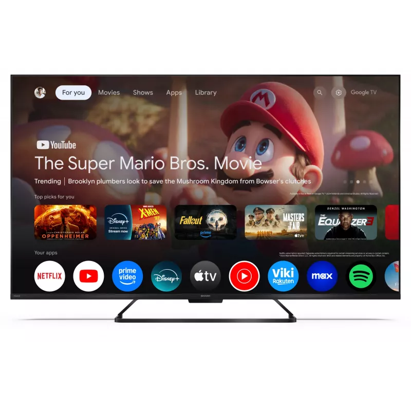 Smart TV Sharp 55HR7265E 55 ιντσών Google TV, Μαύρο, κλάση ενεργειακής απόδοσης F