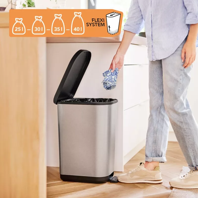 ROTHO Ribo Graphite - Κάδος με πεντάλ – 35 l
