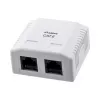 LANBERG Επιτοίχιο κουτί RJ-45 Cat6 OU6-0002-W λευκό, 2 υποδοχές, 30×54×57 mm
