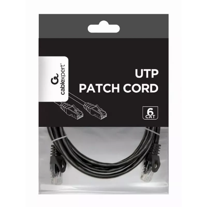 Καλώδιο δικτύου Gembird PP6U-2M/BK RJ-45 Cat6 2m μαύρο