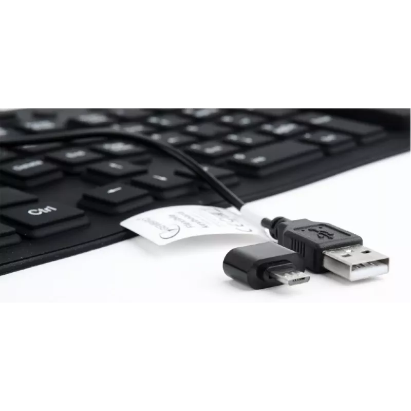 Πληκτρολόγιο σιλικόνης USB+PS/2 μαύρο