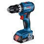Επαναφορτιζόμενο δραπανοκατσάβιδο Bosch GSB 18 V — 18 V, 4 Ah Li-Ion, 45 N·m, 500/1900 σ.α.λ., 35 mm ξύλο, 10 mm χάλυβας, 2 μπαταρίες, φορτιστής, βαλίτσα