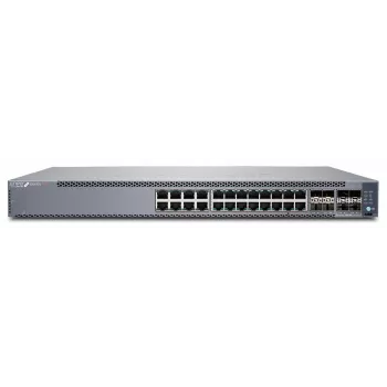 Juniper EX4100 24-Port 10/100/1000BaseT PoE+, 4x 10G SFP+ θύρες uplink, 4x 25G SFP28 θύρες stacking/uplink, πλεονάζοντες ανεμιστήρες, 1 τροφοδοτικό AC JPSU-920-AC-AFO περιλαμβάνεται (οπτικά διατίθενται ξεχωριστά) με Standard-SW. TAA-συμβατό. (EX4100-24P)