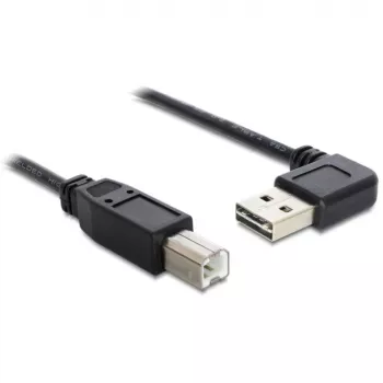 DeLOCK Easy - Καλώδιο USB - USB (Α) αριστερά/δεξιά γωνιακό, αναστρέψιμο σε USB Type B (Α) - USB2.0 - 50 cm - Μαύρο (85167)