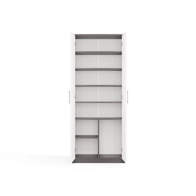 OLIV 2D CLOSED SHELVING UNIT, ανθρακί/λευκό SET