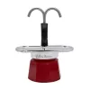 Bialetti Mini Express Magritte καφετιέρα Moka κόκκινο, ασημί