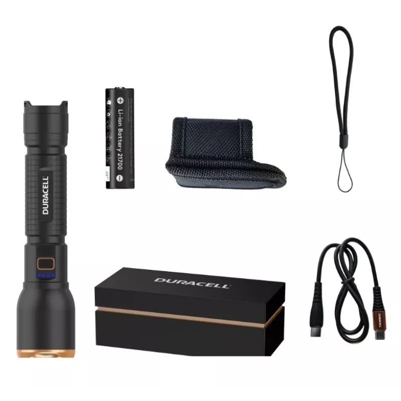 Φακός Duracell DF3000R, μαύρος