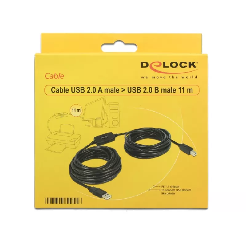 Καλώδιο USB DeLOCK 11m USB2.0-A - USB2.0-B