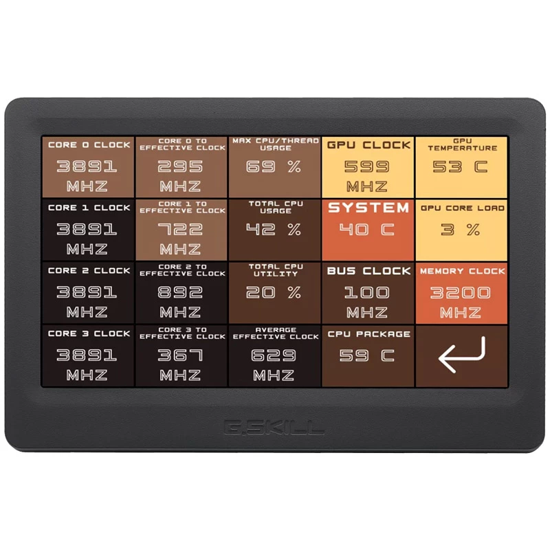 Οθόνη LED αφής 7 inch G.SKILL GD-A7PCCSK-WGD 1024x600 300 cd/m²