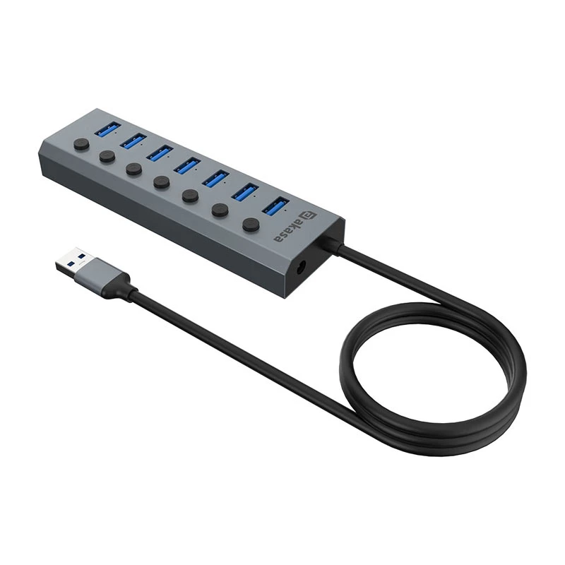 USB Hub Akasa AK-HB-21BKCM αλουμινίου USB 3.2 Gen 1 5000 Mbit/s