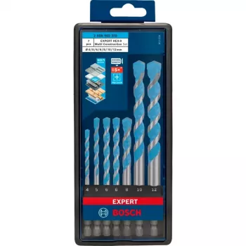 Σετ τρυπανιών Bosch Expert HEX-9, 7 τεμ., Μεγέθη 4–12 mm, Στέλεχος HEX-9