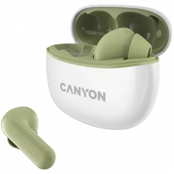 CANYON In-Ear Ακουστικά TWS-5, Πράσινο Bluetooth 5.3, Χειρισμός αφής, Είσοδος φόρτισης: USB-C