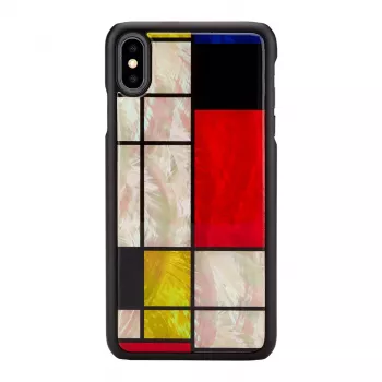 Θήκη smartphone iKins για iPhone XS Max Mondrian μαύρη – προστατευτικό κάλυμμα, σκληρή θήκη