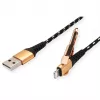 Καλώδιο Lightning ROLINE 11.02.8923 1m Μαύρο Χρυσό