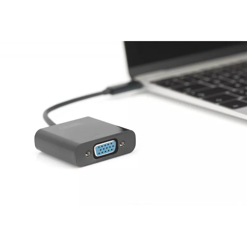 DIGITUS DA-70853 προσαρμογέας USB-C σε VGA, Full HD 1080p, μαύρο