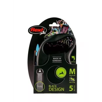 Αυτόματο λουρί Flexi flexi Black Design M — μήκος 5 m, με κορδόνι, μέγιστο φορτίο 25 kg, εργονομική λαβή