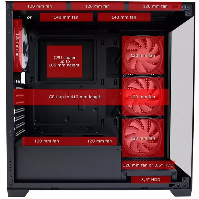 LC-Power Κουτί MidiTower 715B μαύρο USB3.2/Audio χωρίς τροφοδοτικό SEAMLESS_X (LC-715B-ON)