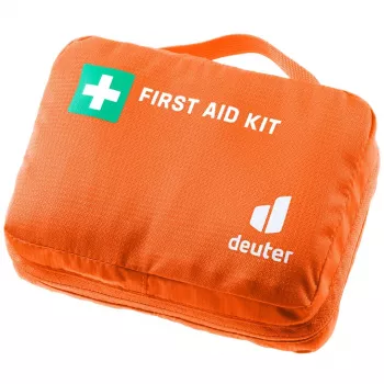 Ταξιδιωτικό κιτ πρώτων βοηθειών DEUTER First Aid Kit — συμπαγής θήκη με φερμουάρ 180×60×120 mm, πορτοκαλί