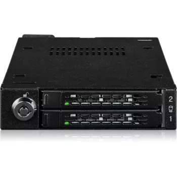 Πλαίσιο προσαρμογέα θήκης δίσκου icy dock MB092VK-B για 2 x 6,3 cm U.2 / U.3 NVMe SSD σε θήκη 3,5 ιντσών (μαύρο)