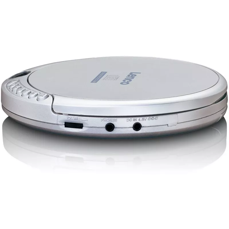Lenco CD-201SI Φορητό CD player με λειτουργία audiobook και φόρτισης, ασημί