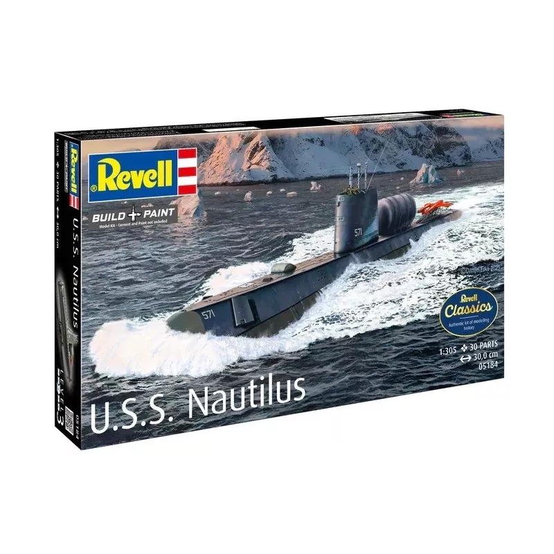 Πλαστικό μοντέλο πλοίου REVELL U.S.S. Nautilus κλίμακα 1:305, κιτ 05184