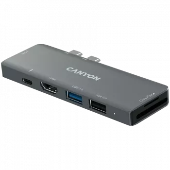 Canyon DS-5 USB 2.0 Type-C Γκρι Αναγνώστης καρτών SD 60 Hz