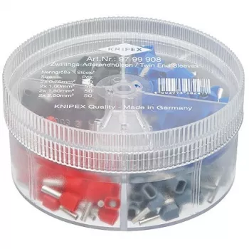 Σετ ακροδεκτών Knipex 97 99 908 πλήρως μονωμένοι γκρι, κόκκινο, μαύρο, μπλε 200 τεμ.