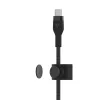 Καλώδιο BoostCharge USB-C/USB-C πλεκτό σιλικόνης 2 m, μαύρο
